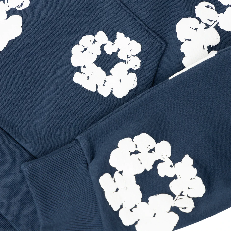 Denim Tears The Cotton Wreath Navy Hoodie