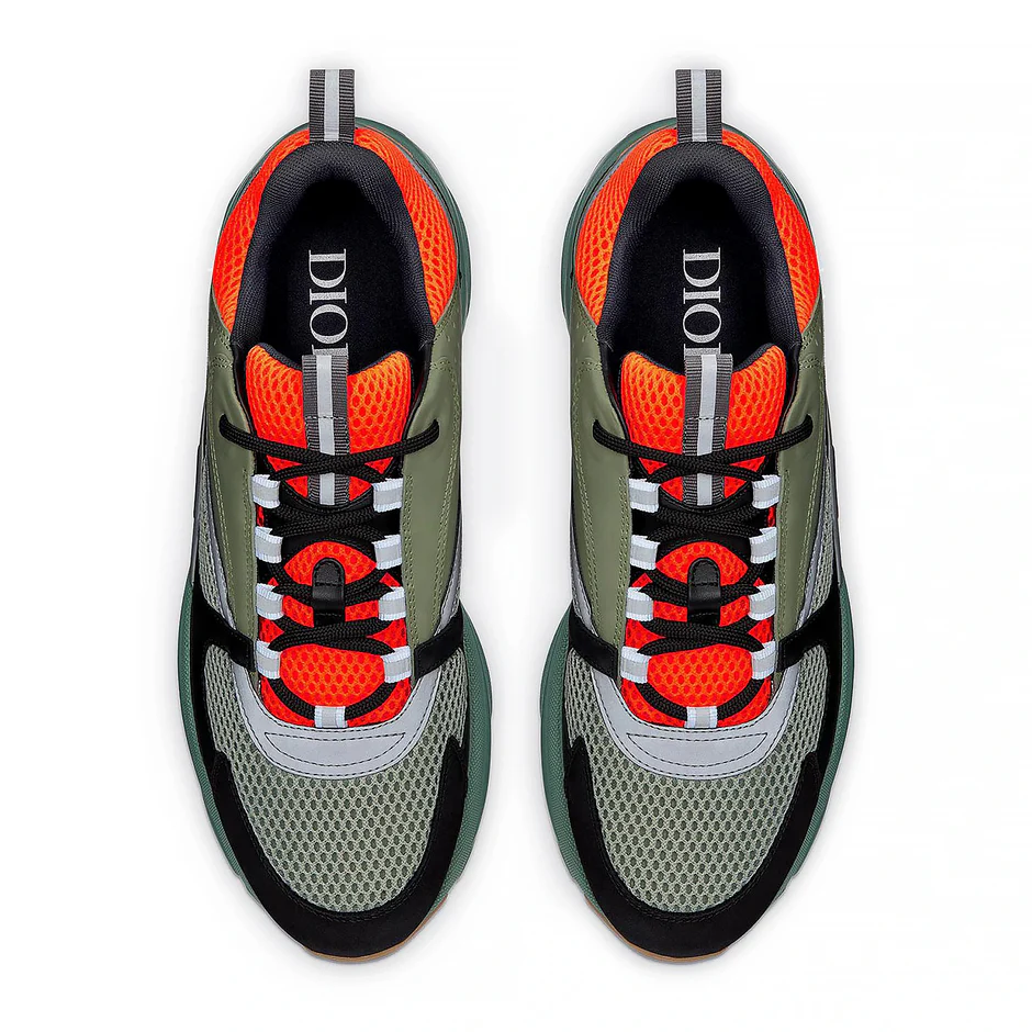 Dior B22 Orange Olive Black Trainer