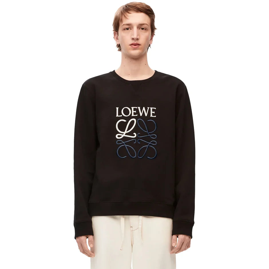 Loewe Anagram Cotton Black Sweatshirt