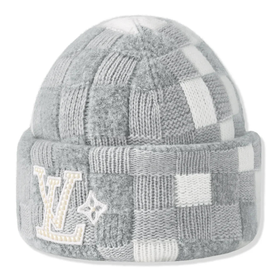 Louis Vuitton Damoflage Pearls Crush Reversible Light Grey Beanie